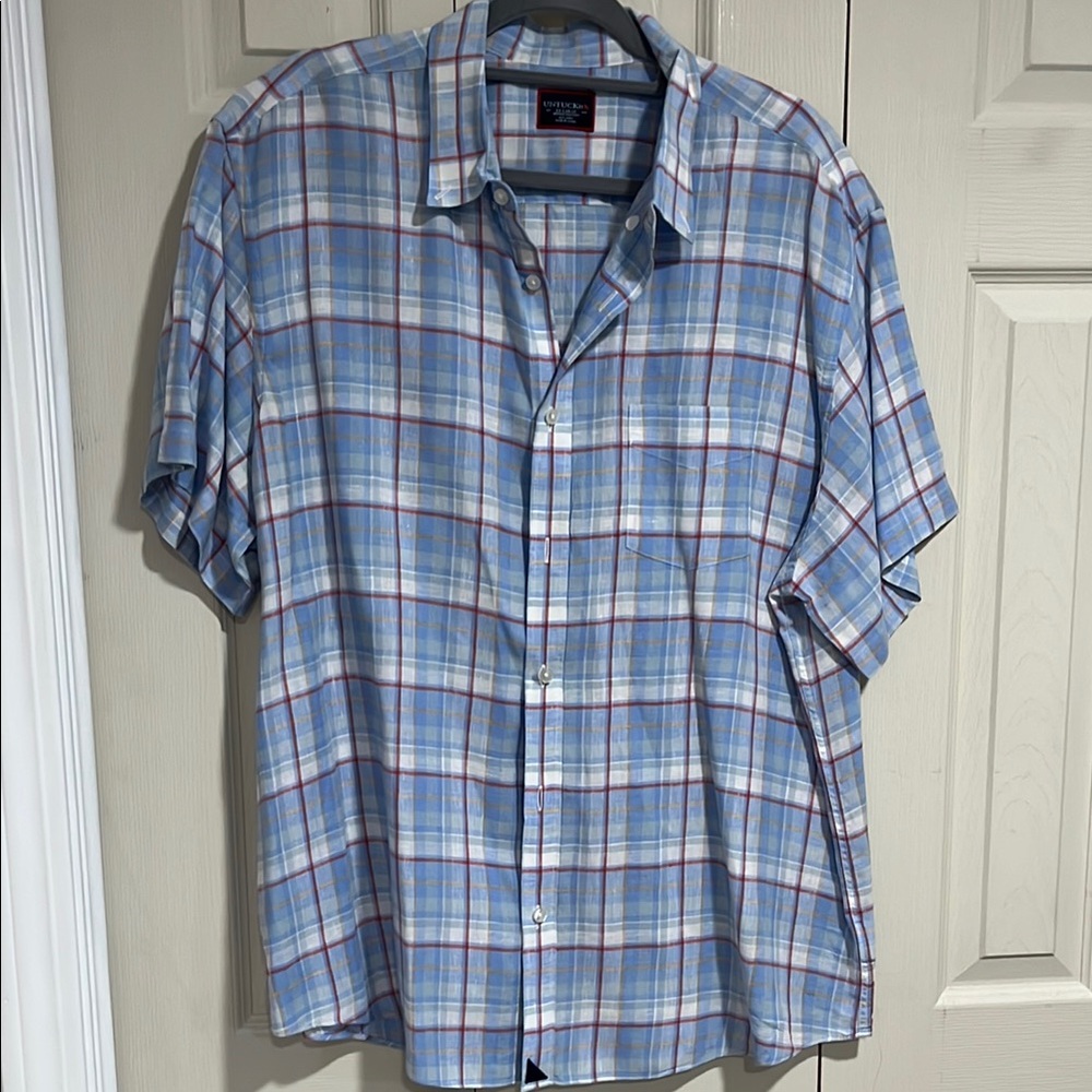 Untickit Men's Blue Plaid Shirt